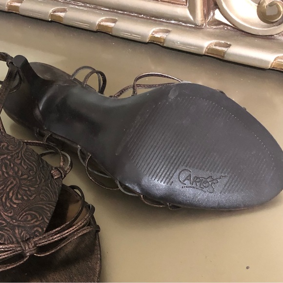 Carlos Santana Zing Brown Beaded Strappy Heels Size 8.5. - Picture 4 of 8